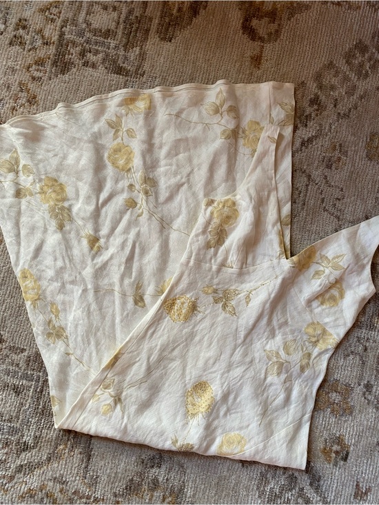 White House Black Market Dresses & Skirts - White House Black Market linen Cream and Yellow Floral Midi Dress